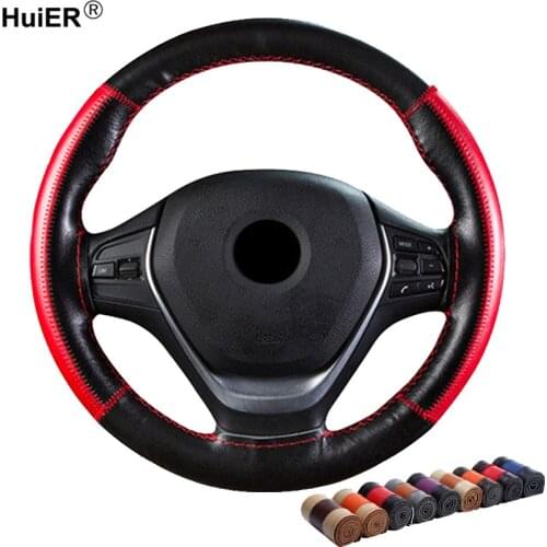 DIY 9 Styles Car Steering Wheel Cover Artificial Leather Volant Braid on the Steering-wheel of 37-38 CM Car Styling Accessories