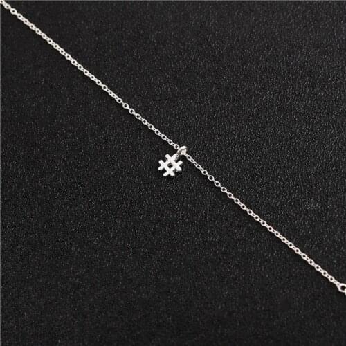 10 name Hashtag Necklace Simple Initial Sign Necklace alphabet Trendy Symbol # Necklaces Typography Letter Necklace for Women