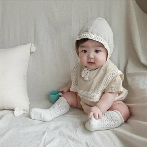 Summer Baby Clothes Large Lapel Fashion New Arrival Toddler Romper Short Sleeve Infant Jumpsuit With Hat For Boys Girls Overalls