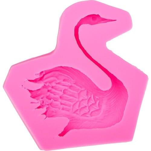 Beautiful swan Silicone Mold chocolate Fondant moulds baking DIY party cake Decorating Tools Free Shipping F0493