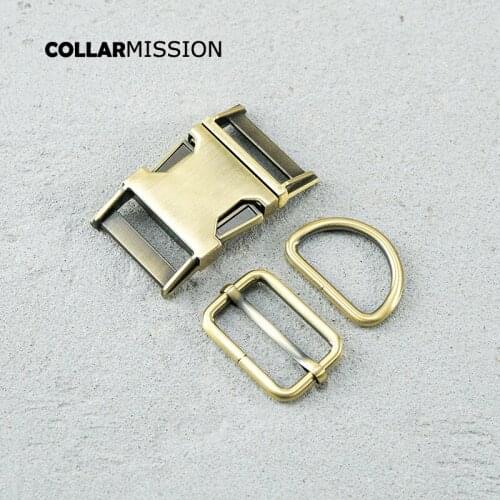 Metal Buckle+ Adjust Buckle+ D Ring ) Metal Plated Buckle For Backpack Webbing DIY Dog Collar Bag 30mm Copper Accessory
