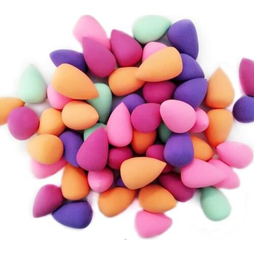 50pcs Mini Makeup Sponge puff Water Drop Shape Makeup Soft Foundation puff Hydrophilic Powder Foundation Sponge Cosmetic Puffs