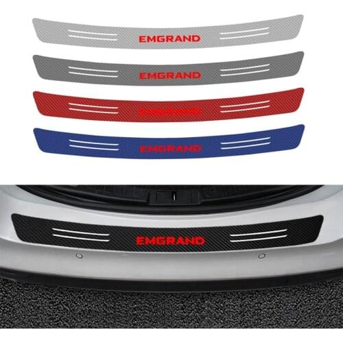 1PCS Car Styling Trunk Rear Guard Bumper Carbon Fiber Protector Sticker For geely emgrand ec7 emgrand 7 ec8 emblem Accessories