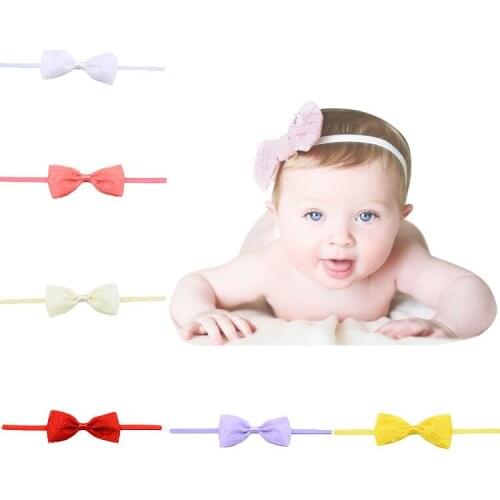 2016 New Bow Headband Hair Bowknot lace Headband turban Hair Accessories Girls ribbon Bow Headband hair bands 12 Colors