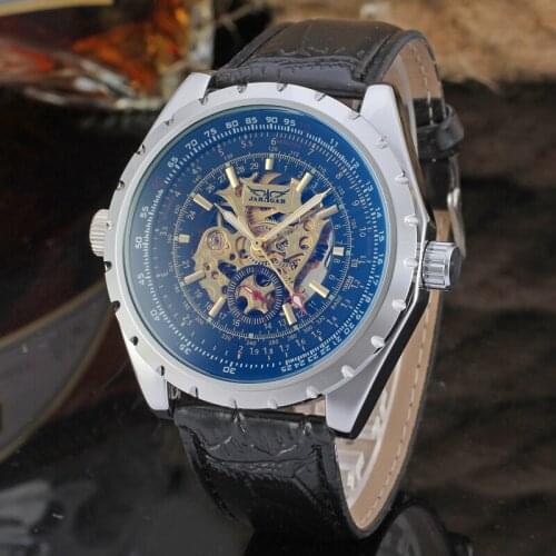 2020 New FashionTransparent Skeleton Dial Mens Watch Top Brand Luxury Automatic Casual Mechanical Watch Leather Strap Relogio