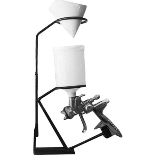 12.5X7.3X39cm Steel Spray Gun Holder Painting Sprayers Stand With Strainer Holder Fixed Storage With Strainer Rack Accessory