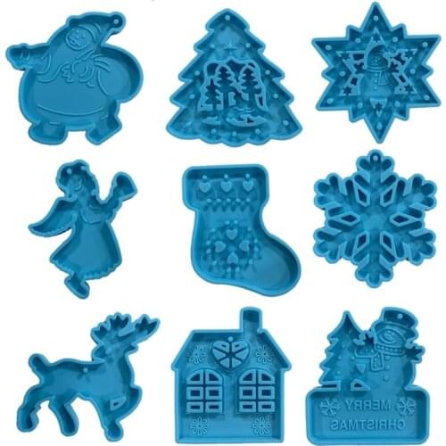 DIY Christmas Keychain Silicone Epoxy Mold DIY Keychain Pendant Jewelry Crafting Mould for Christmas Love Gift Craft