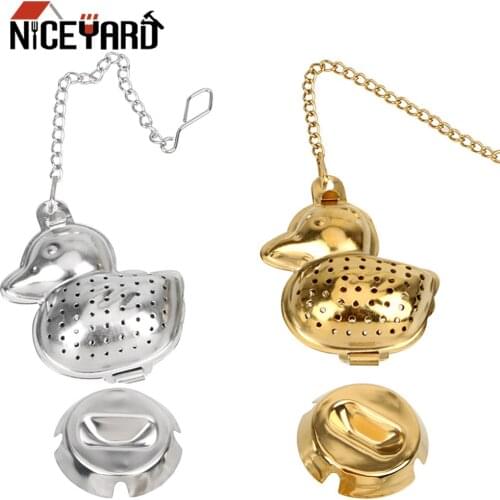 NICEYARD Stainless Steel Hangable Mesh Filter Strainer For Loose Tea Leaf Spice Duck Shape Tea Infuser Home Kitchen Accessories