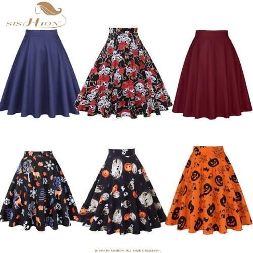 SISHION 2021 Skirts Womens faldas Butterfly Halloween Party Floral Plus Size Black Skirt Summer Short Skirt Tutu jupe femme