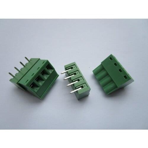 Close Angle 4 pin/way Pitch 5.08mm Screw Terminal Block Connector Green Color Pluggable Type With Angle pin 50 Pcs Per Lot