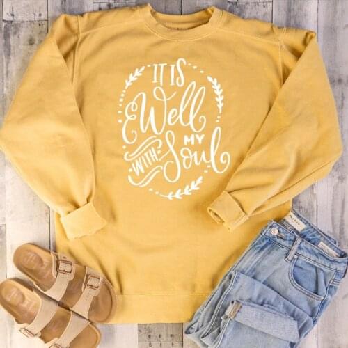 It is well with my soul sweatshirt women fashion unisex Hipster Christian baptism new season cute Pullovers drop shipping- K167