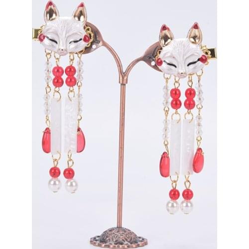 Fashion Japanese Anime Women Hair Headdress Fox Kawaii Tassel Step Shake Hair Girl Clothes Accessories