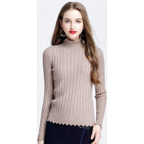 2019 Promotion Full Sweater Women Winter New Pattern Knitting Unlined Sweater High Lead Solid Color Self-cultivation Rendering