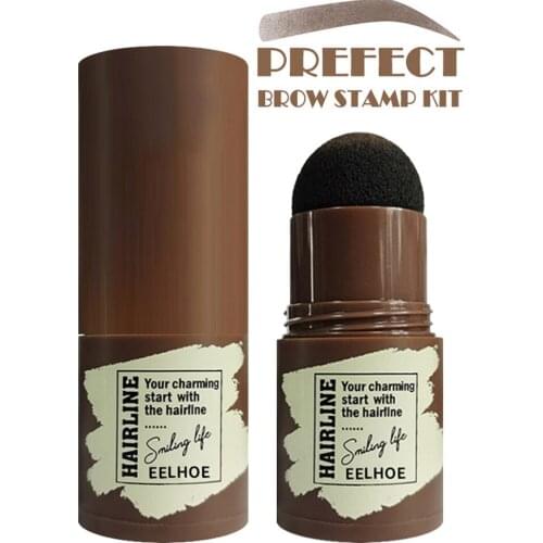 1 Set Eyebrow Brow Stamp Kit Gel Eye Brow Stencil Kit Waterproof Eyebrow Stamp Powder Makeup Reusable Eyebrow Stamp Stencil Kit