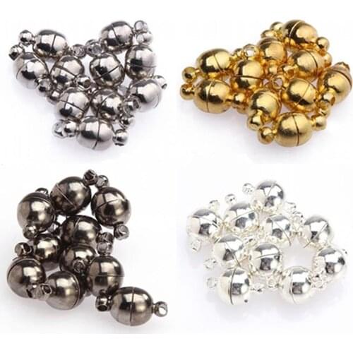 10Pcs 6mm/8mm Round Ball Magnetic Clasps DIY All Match Necklace Tools Round Ball Magnetic Clasps DIY All Match Necklace Tools