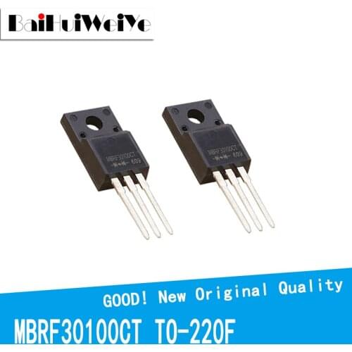 10PCS/LOT TO-220F MBRF30100CT SCHOTTKY DIODE MBR30100CT 30100CT TO220F B30100G 20A 100V New Original Good Quality