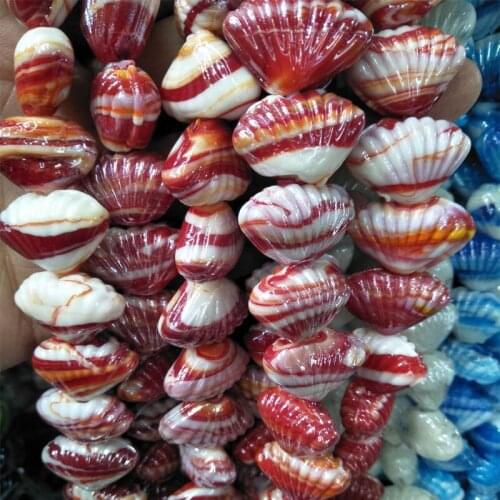 20pcs/lot Geometric Shell Shape Lampwork Beads Multi Color 15X20MM Loose Handmade Lampwork Beads Jewelry DIY Accessories