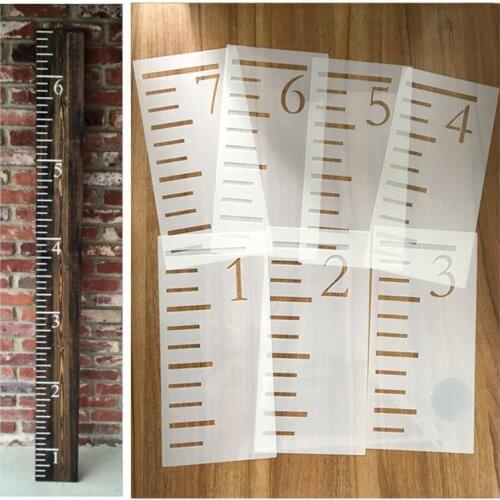 7 Feet Growth Chart Stencil Reusable Inch Scale Ruler Template Painting on Wood Measuring Kids Height Wall Decor for Farmhouse