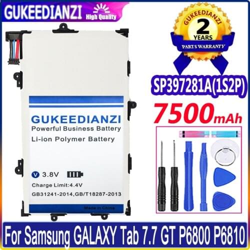 7500mAh GUKEEDIANZI Tablet Battery SP397281A(1S2P) For Samsung GALAXY Tab 7.7 P6800 P6810 GT-P6800 GT-P6810 SP397281A
