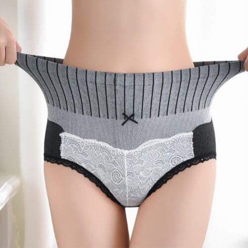 M/L/XL Antibacterial Abdomen Female Underwear Hip Raise High Waist Seamless Purified Cotton Crotch Breifs