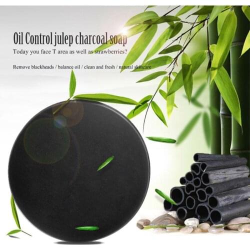 Bamboo Charcoal Essence Oil Soap Skin Care Treatment Skin Whitening Blackhead Remover Acne Treatment Oil Control Soaps T0868