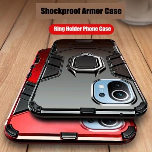 For Xiaomi Mi 11 Case Finger Ring Holder Phone Case For Xiaomi Mi 11 Mi11 Xiaomi11 Lite Coque Funda Bumper Capa