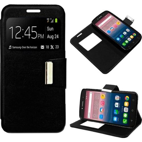 Case Flip Cover Alcatel Pixi 4 (6) 4G Black Color