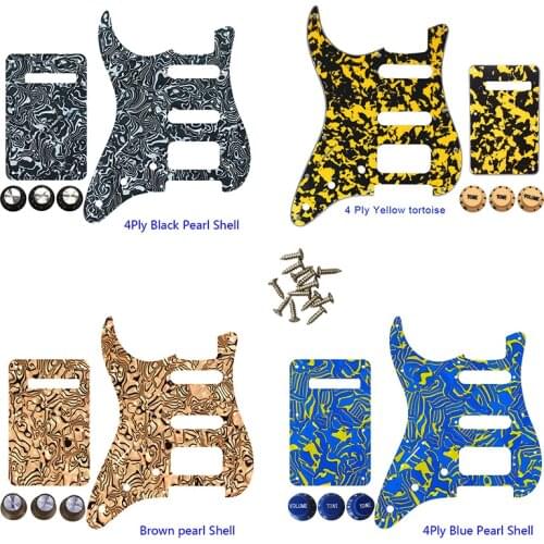 Guitar Parts-For US Left Handed 72' 11 Screw Hole Standard St Deluxe Humbucker Hss Guitar Pickguard & Back Plate & Control Knob
