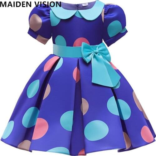 Kids Dress For Girls Dots Big bow Party Prom Gown Children Wedding and Birthday Dress Girls Pageant Formal Dress 2-10 Years