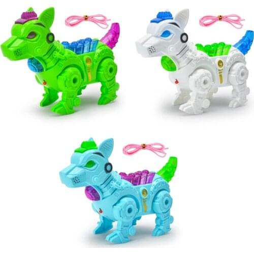 Electronic Pet Dog Interactive Puppy Robot Walking, Chasing and Fun Activities Cartoon Dog with Leash Nice Present