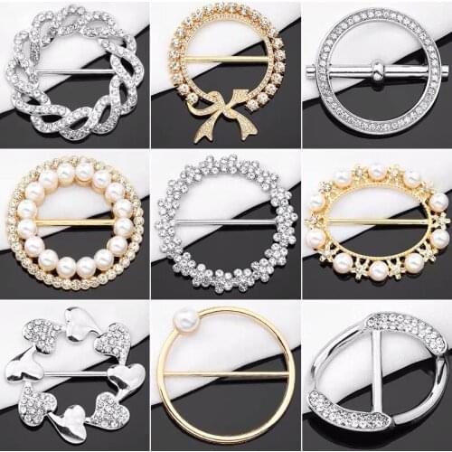 T-shirt Hem Knotted Button Ring Clothing Accessories Fashion Pearl Waist Metal Corner Knotted Buttons Scarf Shirt Buckles