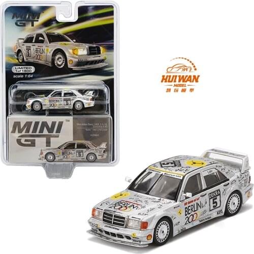 MINIGT 1/64 1:64 BENZ 190E EVO2II Diecast Collection of Simulation Alloy Car Model Children Toys