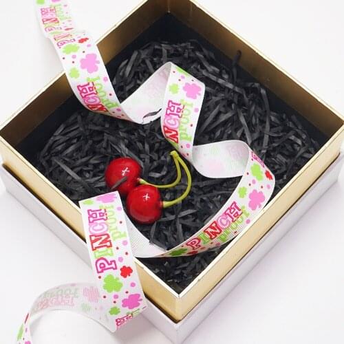 Free shipping 50 yard 7/8" gold foil printed grosgrain ribbon I6402223