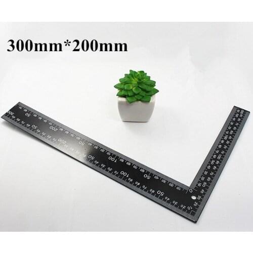 High quality Right Angle Ruler Black Steel Ruler 300mm*200mm For Leathercraft/Woodworking free shipping