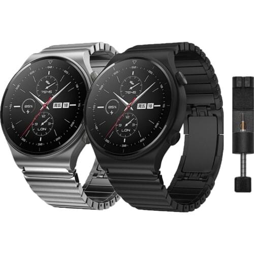 22mm Metal Strap For Huawei Watch GT 2 Pro 2e Watch 3 46mm Honor Magic 2 Porsche Design Butterfly Clasp Stainless Steel Bracelet