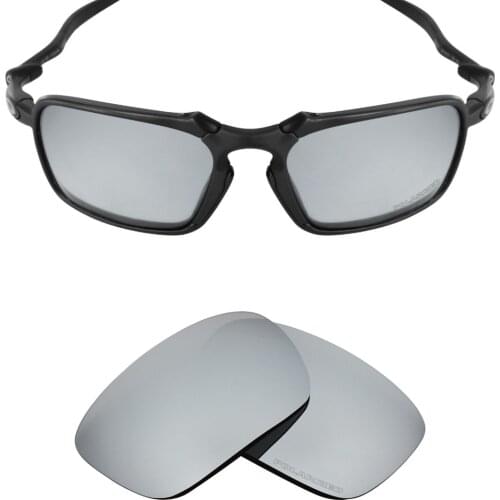 Mryok+ POLARIZED Resist SeaWater Replacement Lenses for Oakley Badman Sunglasses Silver Titanium