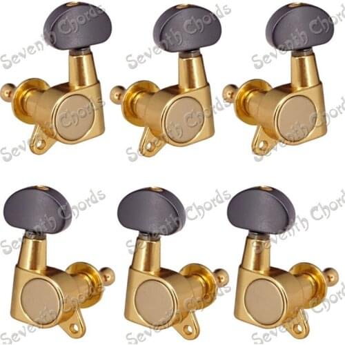 A Set of 6 Pcs Black Small Semicircle Button Sealed gear Tuning Pegs Machine Heads for Guitar accessories parts