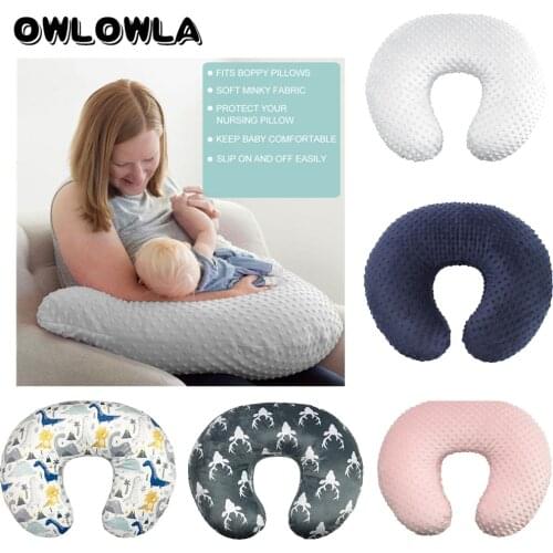 Baby Minky Nursing Pillow Cover Maternity U-shaped Breastfeeding Pillow Slipcover Ultra Soft Snug Fits On Newborn Nursing Pillow