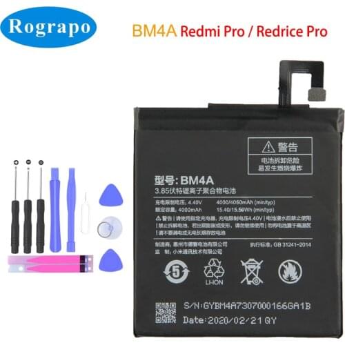 New 4050mAh Original Battery For Xiaomi Mi Redmi Pro Redrice pro BM4A BM 4A Cell Mobile Phone