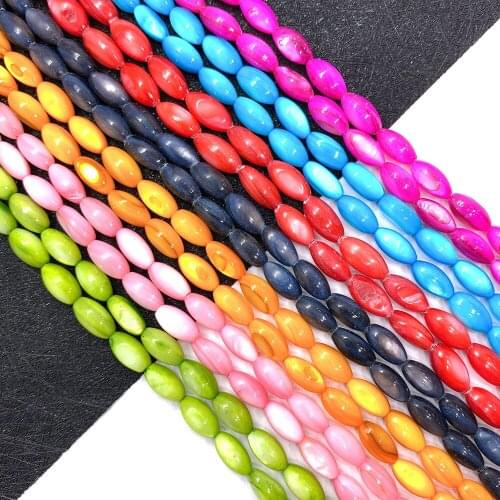 Wholesale Natural Freshwater Shell Beads Colorful Rice Beads for Jewelry Making DIY Bracelet Necklace Accessories Jewelry
