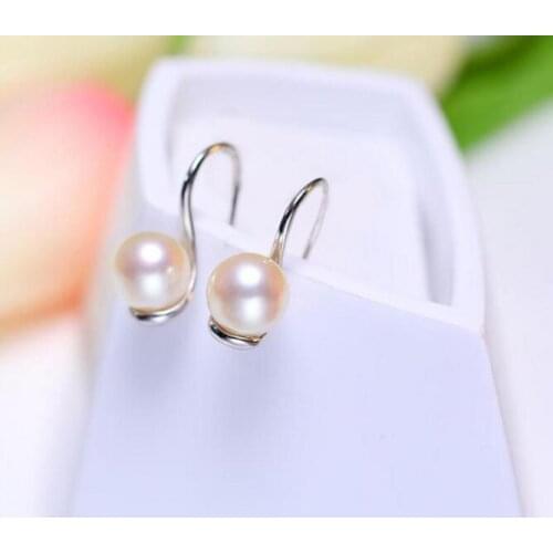 Stunning pair of 9-10mm south sea round pink pearl earring 925s