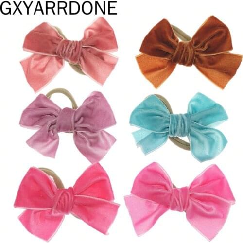 Baby Girls Headband Velvet Knot Nylon Hair Ties Rapunzel Hair Infant Elastic Headwear Gift Princess Accessories Bowknot Headband