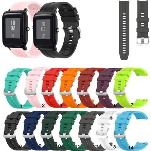 20mm Silicone Watch Band Strap For Huami Amazfit Bip Lite S U for GTS 2 GTR 42mm Neo Replacement band strap