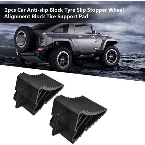 2PCS Car Wheel Rubber Stop Slider Block Stop Block Wheel Ramp Triangle Rubber Skid Stop Wheel for Car Trailer Truck Camper Wheel