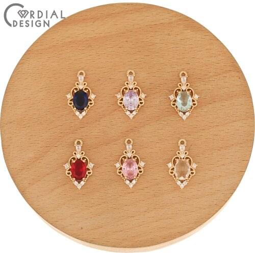 Cordial Design 50Pcs 13*20MM Jewelry Findings & Components/CZ Charms For Earrings/Hand Made/DIY Pendant/Jewelry Accessories