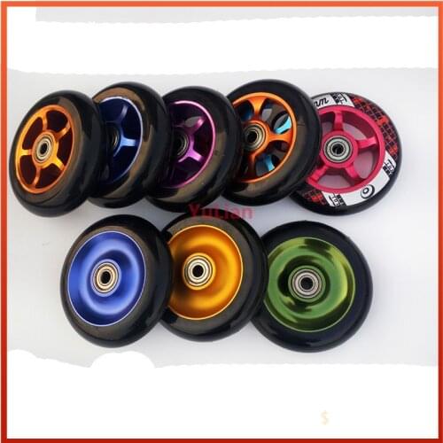 Speed skates, racing roller skate accessories, electric skateboard car luggage cart wheel wheelchair 100 rubber 125pu wheel hub