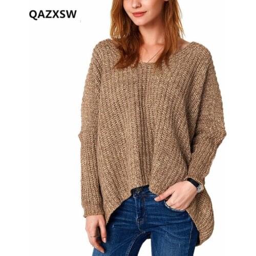 2019 New Europe And The United States Women Loose Large Yard Deep V-neck Sweaters Thick Pin Varicolored Pullover Sweater SY090