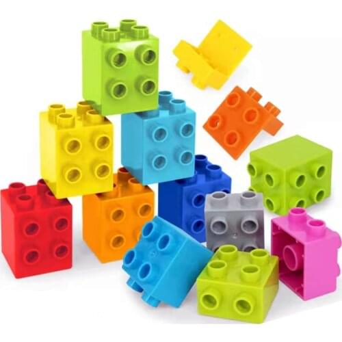10Pcs MOC DIY Large Building Blocks Compatible with Duplo Corner Technology Bricks Assembled Creative Toys Children Kids Gifts