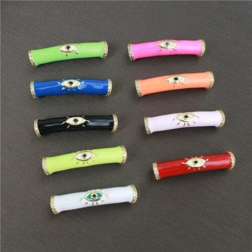 10pcs/lot High quality cz/enamel charm,colorful eye shape enamel charm, jewelry making component wholesale