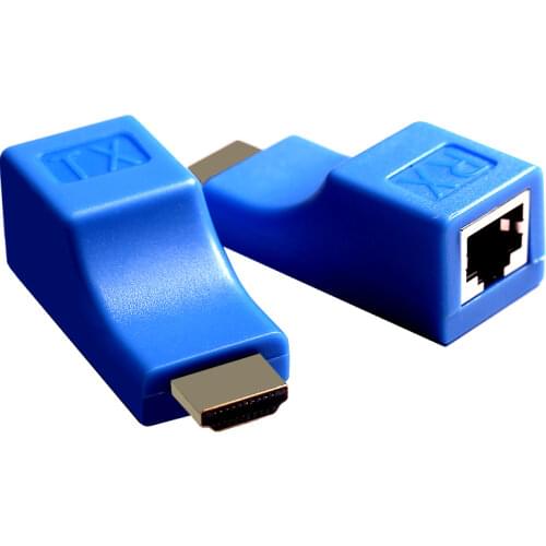 1080p 4k HDMI-compatible Extender Via CAT 5e 6 6E RJ45 Ethernet Network Cable Extension 30m for PS4 Switch Notebook PC To HD TV